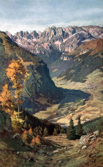 Val di Fassa con gruppo del Catinaccio da Gustav Jahn